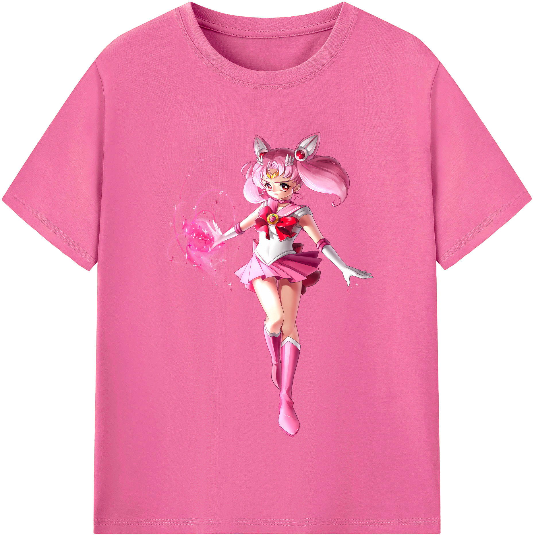 （画像用） 美少女戦士セーラームーン ちびうさ Sailor Moon Chibiusa Tsukino Usagi Small Lady Serenity レディースカジュアルプリントTシャツ（綿100％）
